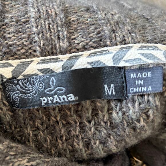 PrAna Womens Yunna Longline Cardigan Medium Olive Green Knit Earthy Cozy Organic - Picture 10 of 10